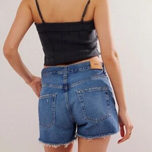 EDWIN Cai Short High Waisted Denim Cut Off Shorts Blue 30